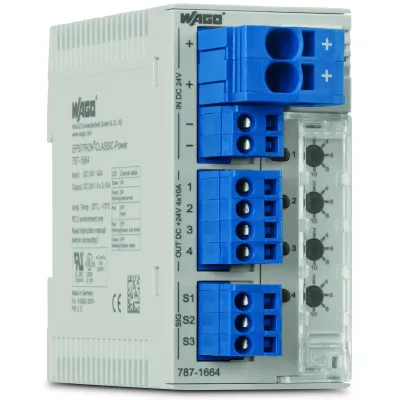 WAGO Elektronischer Schutzschalter 787-1664 | 4-kanalig | DC 24V | 2–10A einstellbar | Federzuganschluss