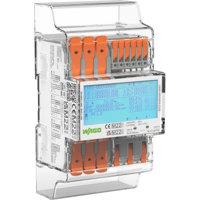WAGO Energiezähler 879-3020 | MID geeicht | 65A Drehstromzähler 3x230/400V | Modbus M-Bus | S0 | 4TE | Bluetooth