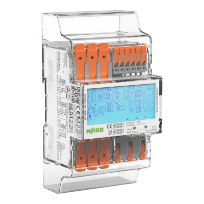 WAGO Energiezähler 879-3020 | MID geeicht | 65A Drehstromzähler 3x230/400V | Modbus M-Bus | S0 | 4TE | Bluetooth