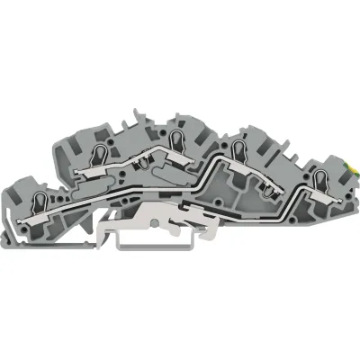 WAGO Installations-Etagenklemme 2005-7645 | TOPJOB S | Push-in CAGE CLAMP | 0,5-6mm² | 36A | L/L/PE | Hutschiene | grau