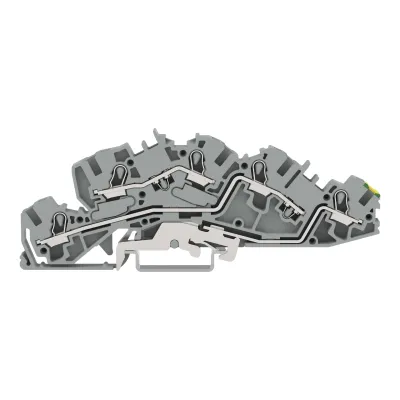 WAGO Installations-Etagenklemme 2005-7645 | TOPJOB S | Push-in CAGE CLAMP | 0,5-6mm² | 36A | L/L/PE | Hutschiene | grau