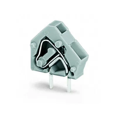 WAGO Leiterplattenklemme 236-401 | Printklemme 2,5mm² | Rastermaß 5mm | 1-polig | Federzuganschluss | schräg | grau