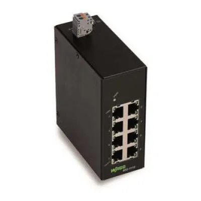 WAGO Industrial-ECO-Switch 852-1112 | 8-Port Gigabit Ethernet Switch | Hutschiene | unmanaged | IP30 | schwarz