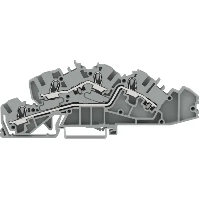 WAGO Installationsetagenklemme 2005-7642 | Push-in CAGE CLAMP | 0,5-6 mm² | 36A | 2-polig | Hutschiene TH35 | grau