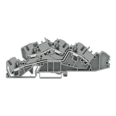 WAGO Installationsetagenklemme 2005-7642 | Push-in CAGE CLAMP | 0,5-6 mm² | 36A | 2-polig | Hutschiene TH35 | grau