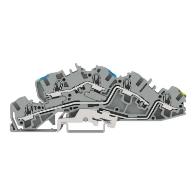 WAGO Installationsetagenklemme 2005-7646 | TOPJOB S | N/L/PE | 6 mm² | 36A | 3-polig | Push-in CAGE CLAMP | Hutschiene