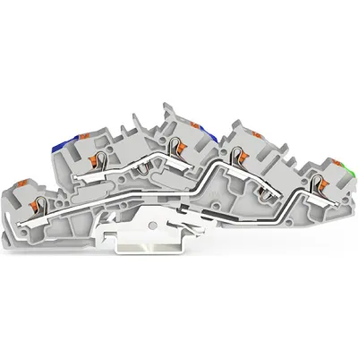 WAGO Installationsetagenklemme 2205-7646 | Push-in CAGE CLAMP | 3-polig N/L/PE | 0,5-6mm² | 40A | Hutschiene TH35 | grau