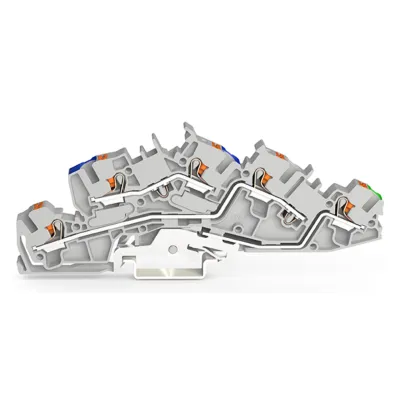 WAGO Installationsetagenklemme 2205-7646 | Push-in CAGE CLAMP | 3-polig N/L/PE | 0,5-6mm² | 40A | Hutschiene TH35 | grau