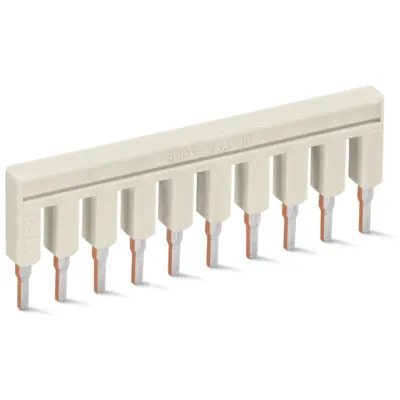 WAGO Kammbrücker 2002-410 | Querverbinder 10-fach steckbar isoliert | Nennstrom 25A | 5,2mm Rastermaß | grau