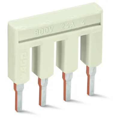 WAGO Kammbrücker 2002-404 | Querverbinder 4-fach steckbar isoliert | 25A 800V | Rastermaß 5,2mm | grau