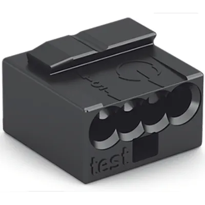 WAGO Verbindungsdosenklemme 243-204 | Micro 4-polig | Steckklemme für 0,6-0,8mm Leiter | 6A 100V | dunkelgrau