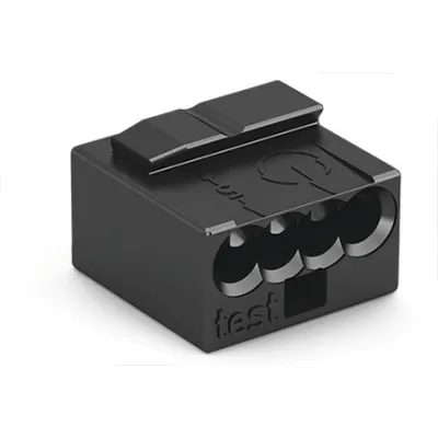 WAGO Verbindungsdosenklemme 243-204 | Micro 4-polig | Steckklemme für 0,6-0,8mm Leiter | 6A 100V | dunkelgrau