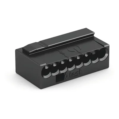WAGO Verbindungsklemme 243-208 | Micro Dosenklemme 8-polig | 0,6–0,8 mm | 6A 100V | für Massivleiter | dunkelgrau
