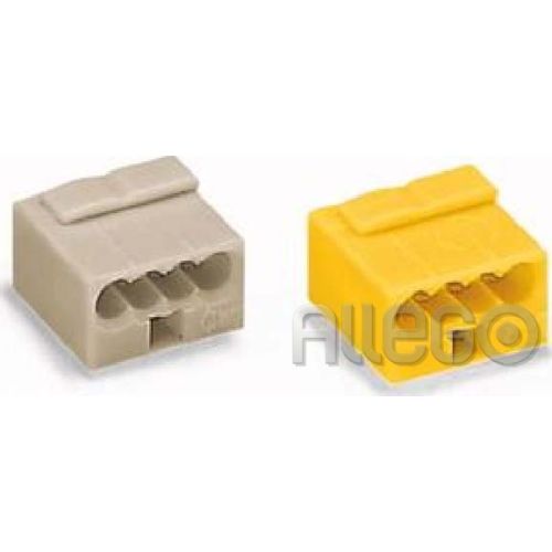 Bild: Wago Micro Dosenklemme 4x 0,6-0,8mm 243-504 gelb Wago Micro Dosenklemme 4x 0,6-0