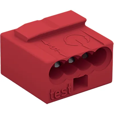 WAGO Micro Verbindungsdosenklemme 243-804 | Steckklemme 4-polig | 0,6-0,8 mm | 6A 100V | für Massivleiter | rot