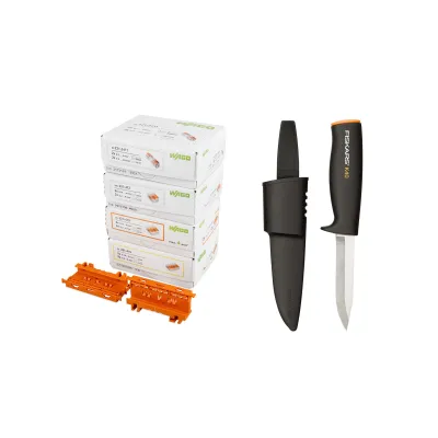 WAGO Verbindungsklemmen PROFI-Set 221-Serie | 245-teilig | inkl. FISKARS K40 Messer | für alle Leiterarten