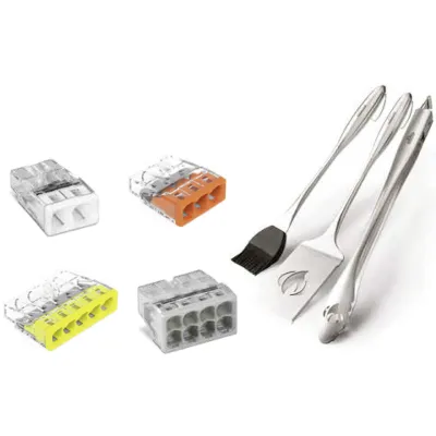 WAGO PROFI-SET 887-446 | Verbindungsklemmen-Set | inkl. NAPOLEON Grillbesteck 3-tlg. Edelstahl | 650-teilig