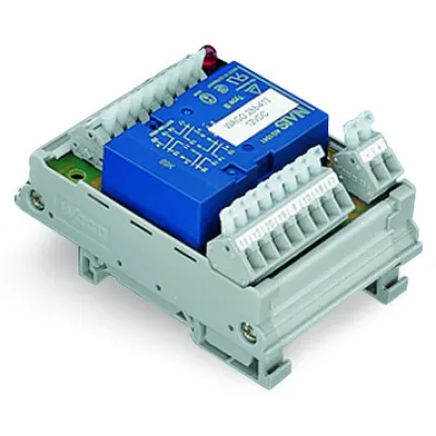 WAGO Schaltrelais 288-414 | Relaismodul 24V AC/DC | 4 Schließer 4 Öffner | Zwangsgeführte Kontakte | 6A IP20 | grau