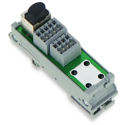 WAGO Übergabemodul 289-175 | RJ45 Buchse Cat.5 | 2-reihig | geschirmt | Leiterplattenklemmen | Montagesockel