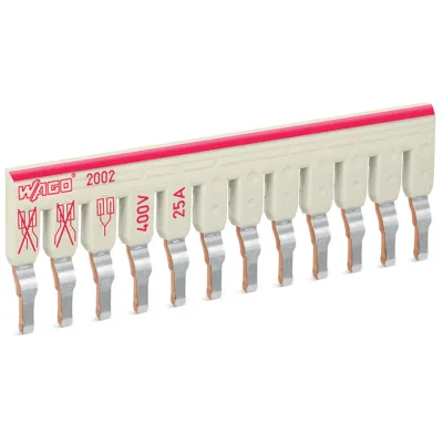 WAGO Schachtelbrücker 2002-482 | 12-fach | isoliert | steckbar | 25A | 400V | Berührungsschutz | Serie 2002/2003 | grau