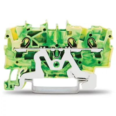 WAGO Schutzleiterklemme 3-Leiter 2001-1307 | Hutschiene 35mm | 1,5mm² | Push-in CAGE CLAMP | grün-gelb