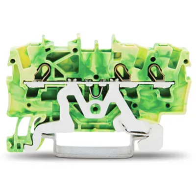 WAGO Schutzleiterklemme 3-Leiter 2001-1307 | Hutschiene 35mm | 1,5mm² | Push-in CAGE CLAMP | grün-gelb