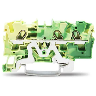 WAGO Schutzleiterklemme 3-Leiter 2004-1307 | Reihenklemme | 4mm² | Push-in CAGE CLAMP | Ex e II geeignet | grün/gelb