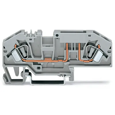 WAGO Sicherungsklemme 2-Leiter 282-696 | Flachsicherung Kfz | CAGE CLAMP | 0,2-6 mm² | Hutschiene | 25A 400V | grau