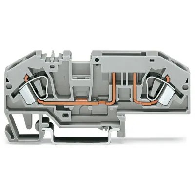 WAGO Sicherungsklemme 2-Leiter 282-696 | Flachsicherung Kfz | CAGE CLAMP | 0,2-6 mm² | Hutschiene | 25A 400V | grau