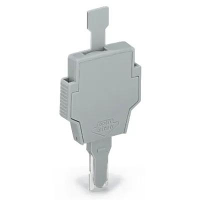 WAGO Sicherungsstecker 281-511 | für G-Sicherungseinsätze 5x20 mm & 5x25 mm | 6 mm breit | Federzuganschluss | grau