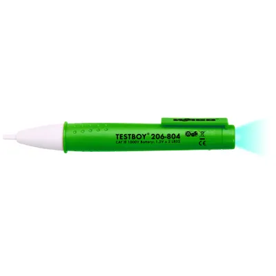 WAGO Spannungsprüfer 206-804 | Testboy 1-polig | 12–1000V AC | LED-Anzeige | Durchgangsprüfung | Taschenlampe