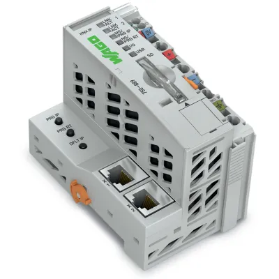 WAGO Feldbuscontroller 750-889 | SPS-Steuerung modular KNX IP | Ethernet | MODBUS | 24V DC | 2-Port-Switch | grau
