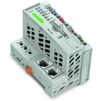 WAGO Feldbuscontroller 750-889 | SPS-Steuerung modular KNX IP | Ethernet | MODBUS | 24V DC | 2-Port-Switch | grau
