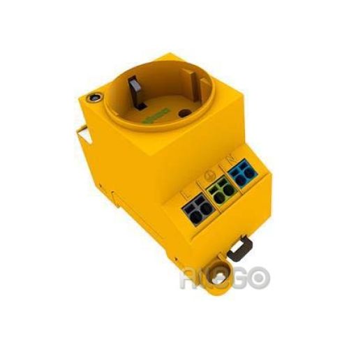 Bild: Wago Steckdose Reiheneinbau, 250V, 16A 709-582, Gelb Wago Steckdose Reiheneinbau