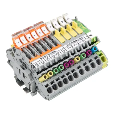 WAGO Stromwandlerklemmenblock 821-202 | Hutschiene TH35 | 0,5-10 mm² | 30A | 500V | Push-in Federzuganschluss