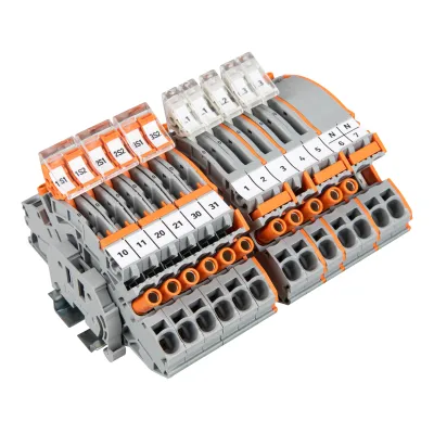 WAGO Stromwandlerklemmenblock 821-206 | 26 Klemmstellen | 0,5–10 mm² | Federzuganschluss | Hutschiene TH35