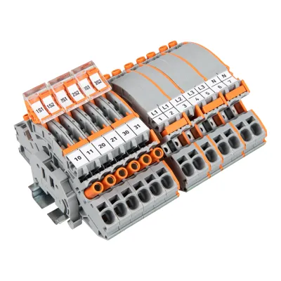 WAGO Stromwandlerklemmenblock 821-207 | Trenn- und Messtrennklemme | 26 Klemmstellen | 0,5-10 mm² | TH35