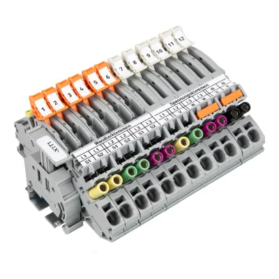 WAGO Stromwandlerklemmenblock 821-210 | 0,5-10mm² | 30A | 1 Etage | 24 Klemmen | TS35 Hutschiene | grau