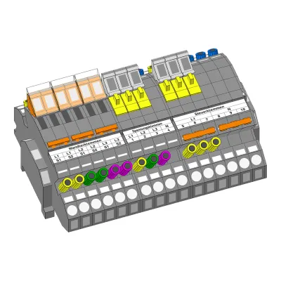 WAGO Stromwandlerklemmenblock 821-211 | 6 mm² | 32-polig | Push-in CAGE CLAMP | Hutschiene TH35 | grau