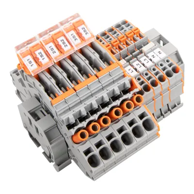 WAGO Stromwandlerklemmenblock 821-212 | Verteilerblock 0,5-10qmm | 24 Klemmstellen | Push-in CAGE CLAMP | TS35 | grau