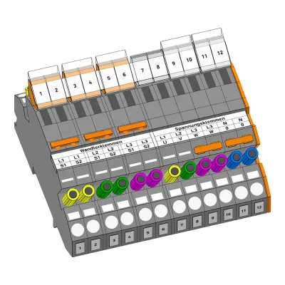 WAGO Verteilerblock 821-214 | Stromwandlerklemmenblock | 30A | 0,5-10mm² | 1 Etage | 24 Klemmstellen | TS35 | grau
