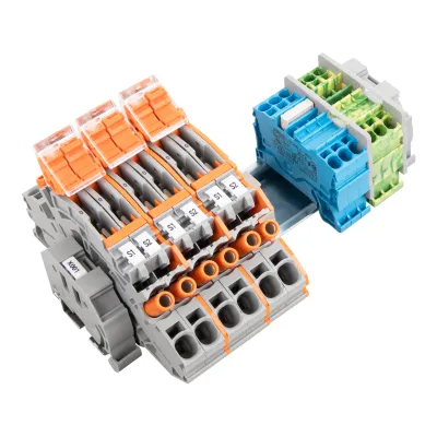 WAGO Stromwandlerklemmenblock 821-215 | TS35 Hutschiene | Push-in CAGE CLAMP | 1 Etage | 24 Klemmstellen | grau