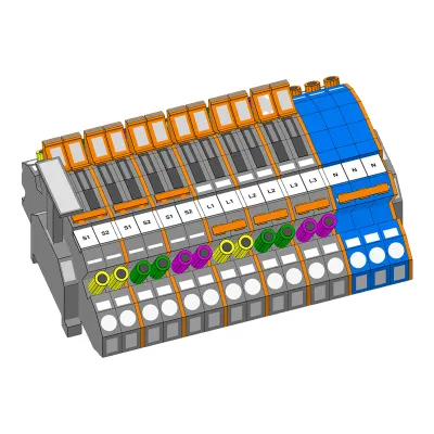 WAGO Stromwandlerklemmenblock 821-216 | Trenn- und Messtrennklemme | 6 mm² | 30A | 500V | TH35 Hutschiene | blau/grau