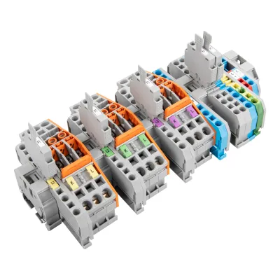 WAGO Stromwandlerklemmenblock 821-219 | 0,5-10qmm | 1 Etage | 50 Klemmstellen | TS35 | Push-in CAGE CLAMP | mehrfarbig