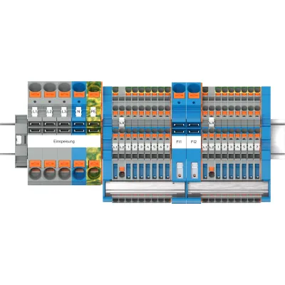 WAGO Hauptverteiler-Set FI 821-109 | TOPJOB S | Reihenklemmen-Set Hutschiene TH35 | 16x Installationsklemme