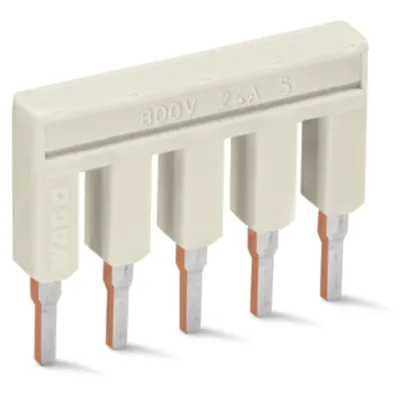 WAGO Kammbrücker 2002-405 | Querverbinder 5-fach steckbar isoliert | 25A | 800V | Berührungsschutz | lichtgrau