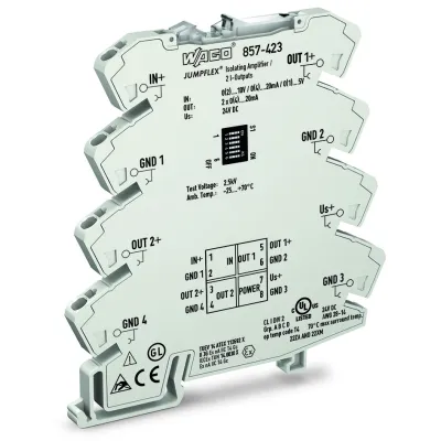 WAGO Trennverstärker 857-423 | Signalverdoppler | 2-Kanal | DC 24V | 2x Stromausgang | 6mm | IP20