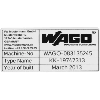 Wago Typenschild 210-804 44x99mm silber unbedruckt