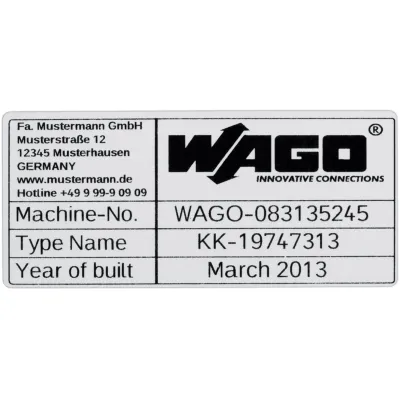 Wago Typenschild 210-804 44x99mm silber unbedruckt