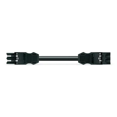 WAGO Verbindungsleitung 771-9993/006-301 | 3-polig Buchse-Stecker | H05VV-F 3x1,5mm² | 3m | schwarz | IP20 | Kodierung A